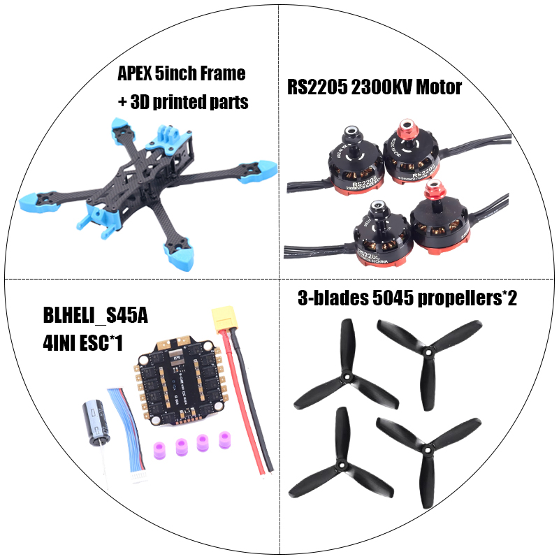An APEX 5inch FPV Drone Frame  - Drone Kit Octocopter ulasan dan harga