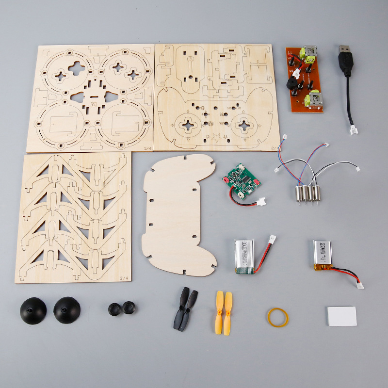 DIY Wooden Assemble Quadcopter - Drone Kit Octocopter ulasan dan harga